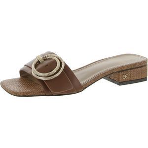 Sam Edelman Womens Delfi Brown Leather Slip On Slide Sandals Shoes NWT